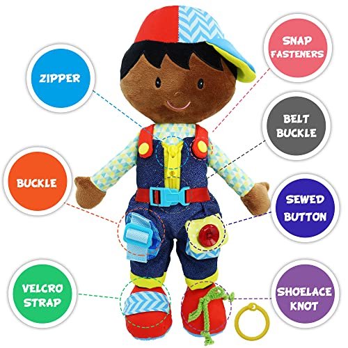 June Garden 15.5" Dressy Friends Isaías - Muñeca Educativa de Peluche Relleno para Niños y June Garden June Garden
