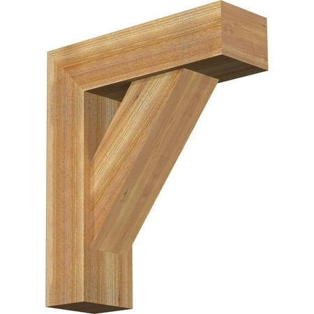 

Ekena Millwork 8 W x 26 D x 30 H Traditional Block Rough Sawn Bracket w/ Offset Brace Western Red Cedar