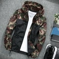 thumbnail image 2 of Luwomo Leisure Jackets Womens Jackets Fall Fashion Camo Print Long Sleeve Hooded Patchwork Slim Fit Coat for Daily Wear Tops Green,2XL, 2 of 3