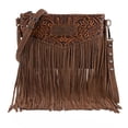 thumbnail image 7 of Wrangler Crossbody Small Purse for Women Wristlet Fringe Bag Western Purse, Coffee, 7 of 7