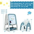 thumbnail image 7 of Infans 2 in 1 Kids Easel Desk Chair Set Book Rack Adjustable Art Painting Board Blue, 7 of 7