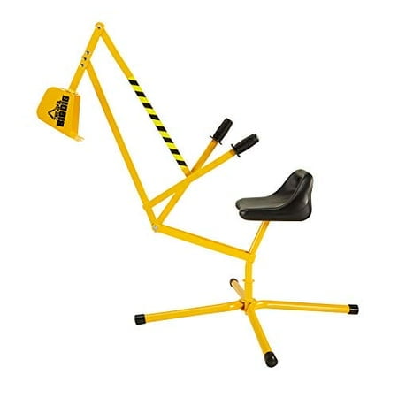 Big Dig Sandbox Digger Excavator Toy Crane Ride with 360 Degree Rotation Base, Ages 3 & Up