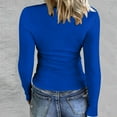 thumbnail image 5 of Tiqkatyck Womens Tops on Sale, Women's Spring and Summer Pure Color High Elastic Long Sleeve Undershirt Top Underscrub Long Sleeve Women Shirts for Women, Blue Shirt S, 5 of 5