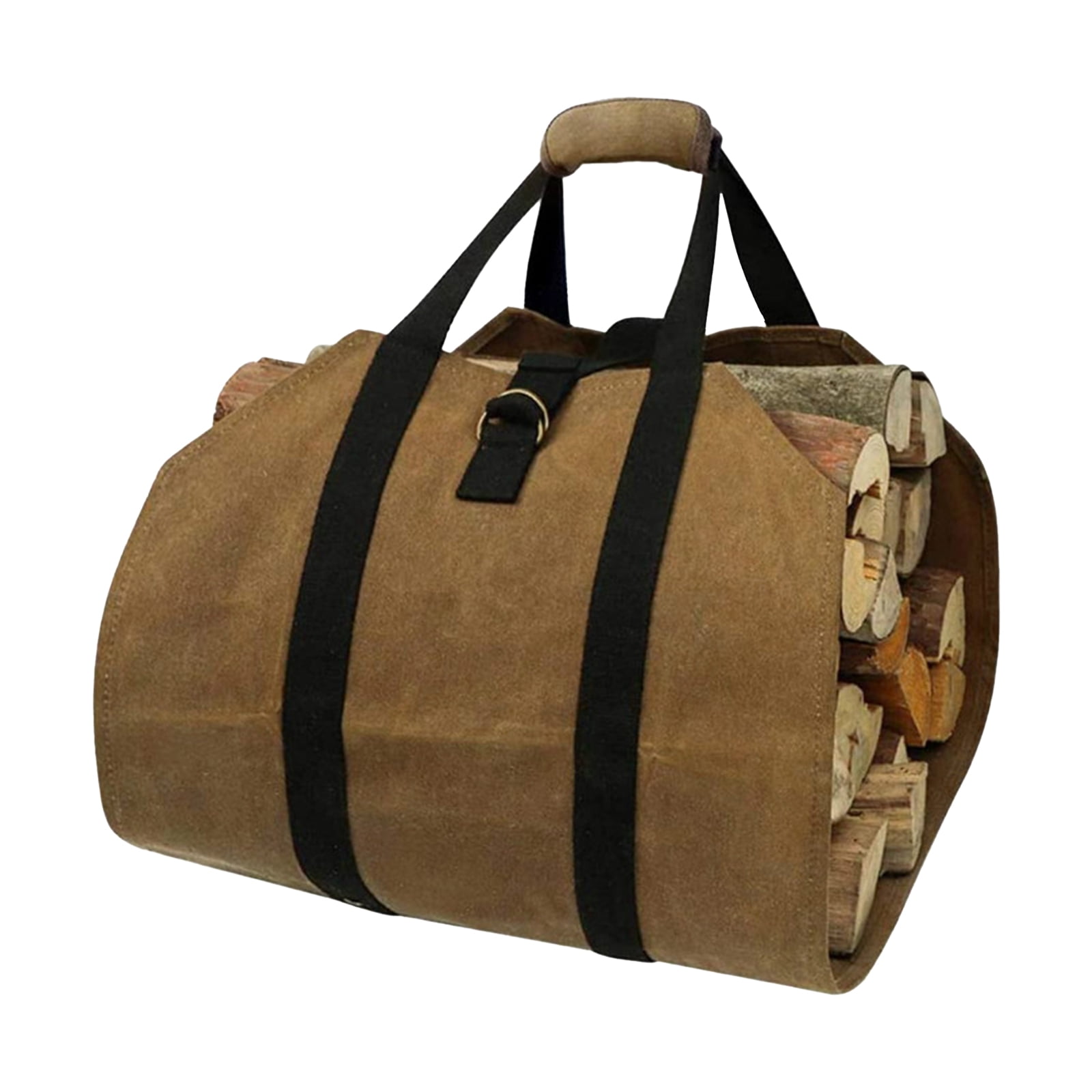 LARGE 40" x 19" Log Carrier Waxed Canvas Wrap Holder Wood Carrier Tote Bag 