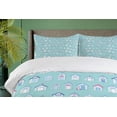 thumbnail image 4 of Ambesonne Beach Duvet Cover Sets, Numerous Little Huts Drawing, 2-King, Seafoam Multicolor, 4 of 7
