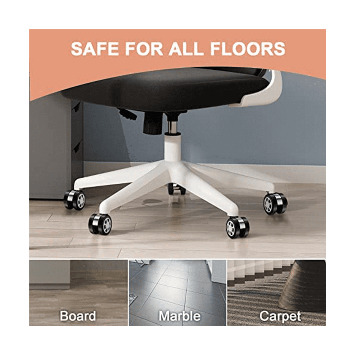 Office Chair Caster Wheels Replacement, Caster Desk Chair Wheels, Rolling Wheels , Chair Casters for Hardwood Floors