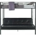 thumbnail image 6 of DHP Jasper Premium Twin Over Futon Bunk Bed with Black Faux Leather Futon Mattress, Gunmetal, 6 of 10