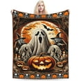 thumbnail image 5 of Halloween Ghost Blanket Gothic Horror Witch Pumpkin Fleece Throw Blanket Super Soft Warm Cozy Fuzzy Plush Dark Spooky Blanket Gifts for Girls Boys Kids Halloween Decor 60"X80", 5 of 6