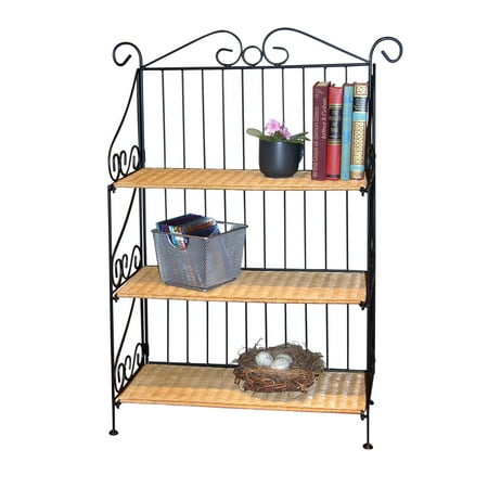3-Tier Shelf, Wicker/Steel