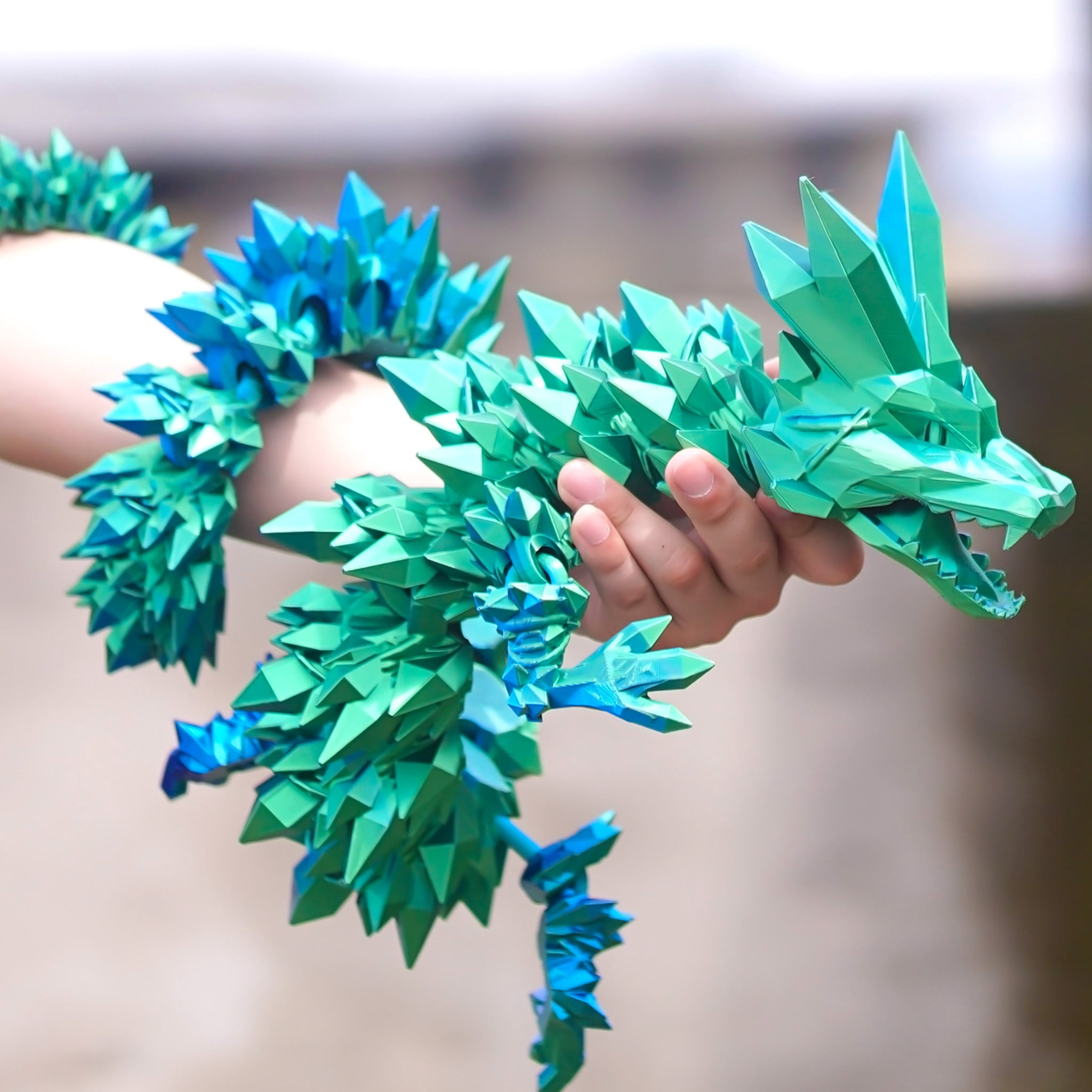 48.82inch 3D Printed Crystal Dragon,Flexible Joint Animal lacertid Figurines,Realistic Eyes, Home Office Decor,Fidget Toy for Adults Teens Boy Festival Gifts