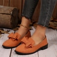 thumbnail image 3 of Rokment Womens Bow Ballet Flat Dress Shoes for Bride Wedding Trendy Casual Lined Bowknot Low Heel Slip on Walking Penny Loafers Orange Size 9.5, 3 of 7