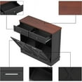 thumbnail image 3 of Tolead Kitchen Double Trash Cabinet Tilt Out Free Standing Storage Can with Hideaway Drawer and Countertop, Wood, Black, 3 of 7