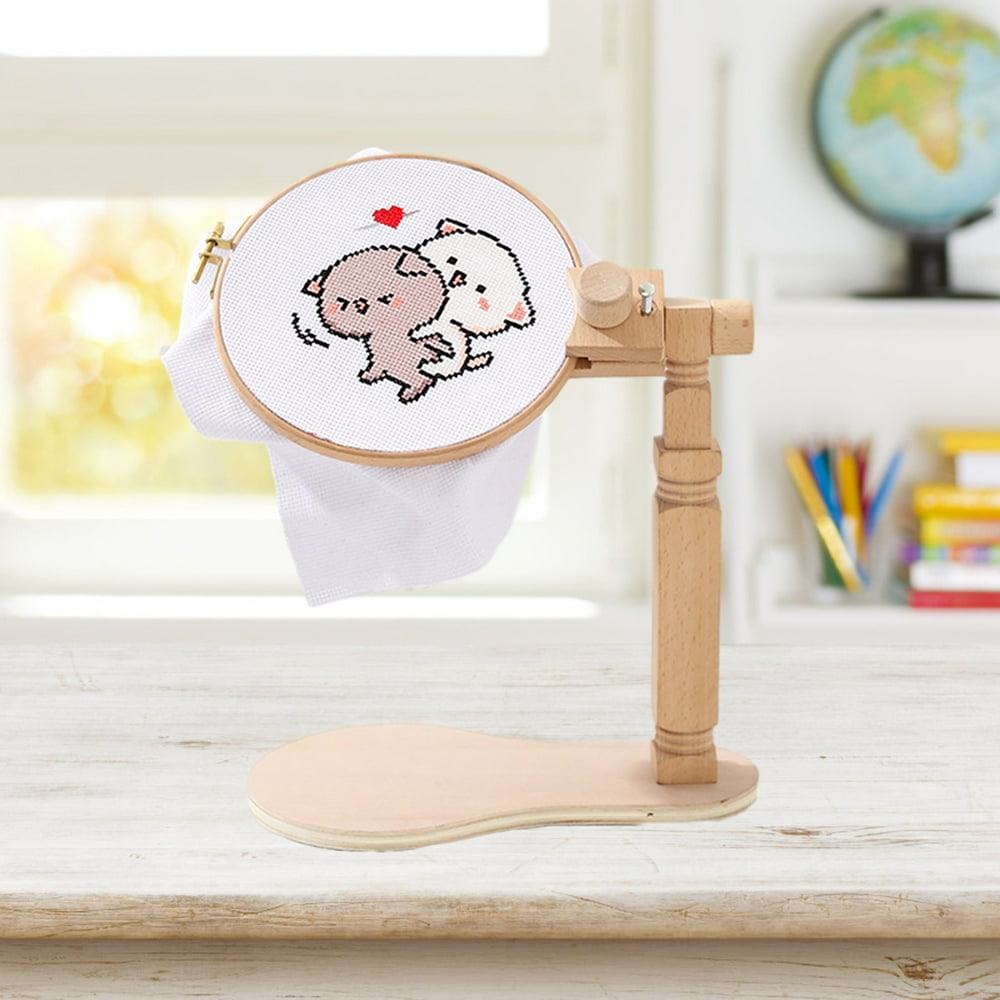 Wooden embroidery lap frame round adjustable cross stitch rack desktop Wooden embroidery lap frame round adjustable cross stitch rack desktop