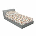 thumbnail image 3 of Ambesonne Floral Fitted Sheet & Pillow Sham Set, Lilies Blossoms Skull, Queen, Pink Orange Green, 3 of 3