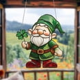 thumbnail image 2 of Leprechaun Gnome Window Hanging, St. Patrick's Day Acrylic 2D Ornament, Shamrock Clover Decoration, Irish Lucky Gift for Home or Car Decor, 2 of 4