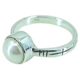 thumbnail image 2 of Navya Craft Freshwater Pearl 925 Sterling Silver Handmade Women Statement Ring, Pearl Jewelry Size 9.5, 2 of 5