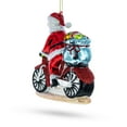 thumbnail image 3 of Snowman Biker on the Road Glass Christmas Ornament, 3 of 5