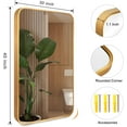 thumbnail image 5 of Cterwk 30x40 Inch Rectangular Makeup Mirror Vanity Mirror Gold Metal Frame Wall Mirror for Bathroom, Living Room, 5 of 8