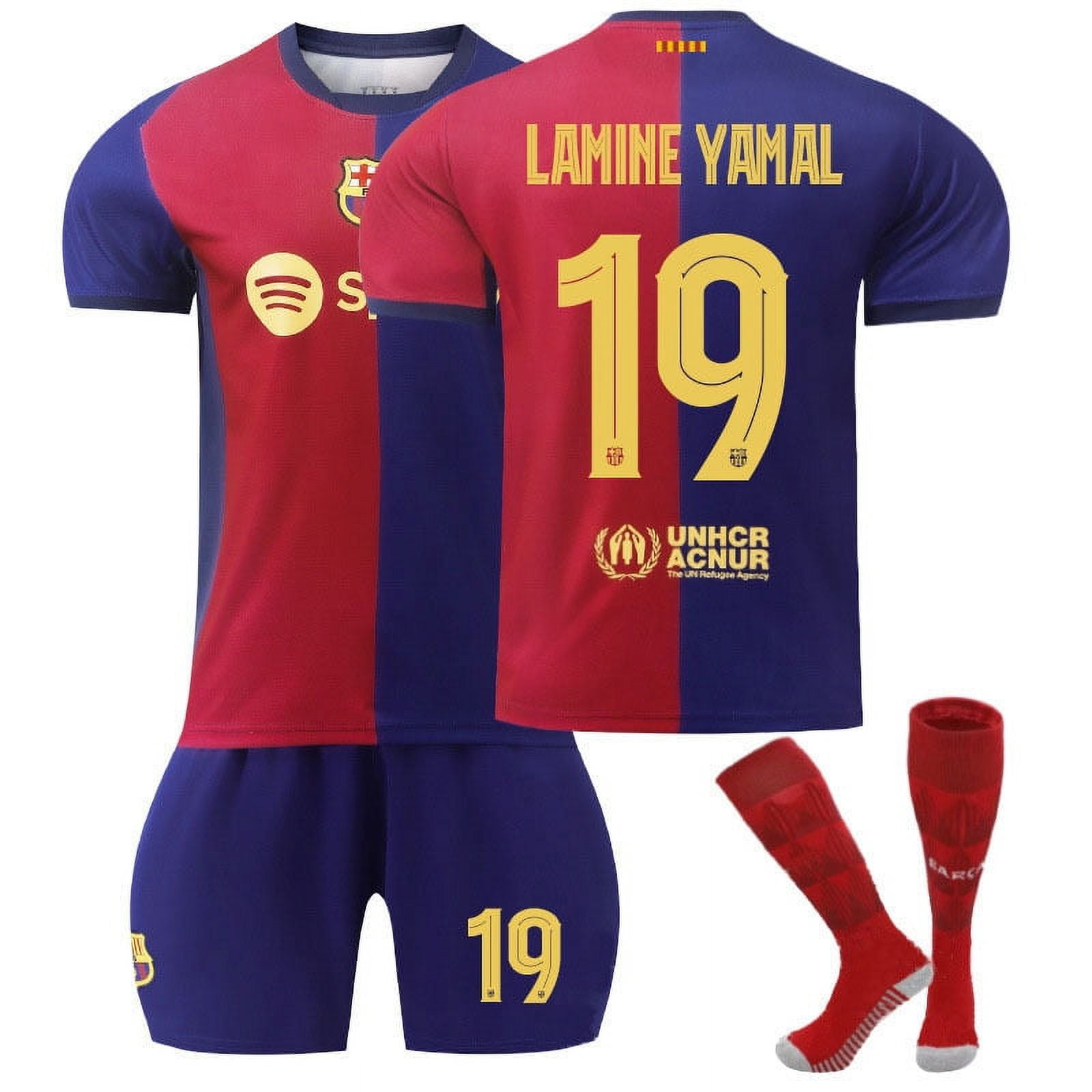 2425 Barcelona Home Jersey 19 Yamal 8 Pedri 10 Messi Football