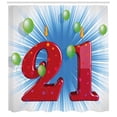 thumbnail image 3 of Ambesonne Blue White Shower Curtain, Abstract Balloons, 69"Wx84"L, Pale Green and Red, 3 of 3