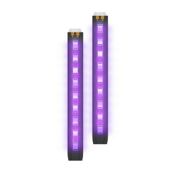 Ledeez LED Light Bar 2 Pack, Black Light, Neon UV Light, 5 inch Bars, USB Powered 65 inch Cable, Stick on Adhesive Included, LED Lights for Bedroom