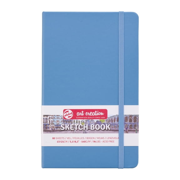 Talens Art Creation Sketchbook, Drawing Notebook, 5.1 x 8.3 inches (13 x 21 cm), Lake Blue