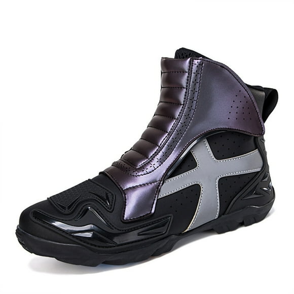 Men's and women's all-season motorcycle riding boots and motorcycle shoes,Black,46