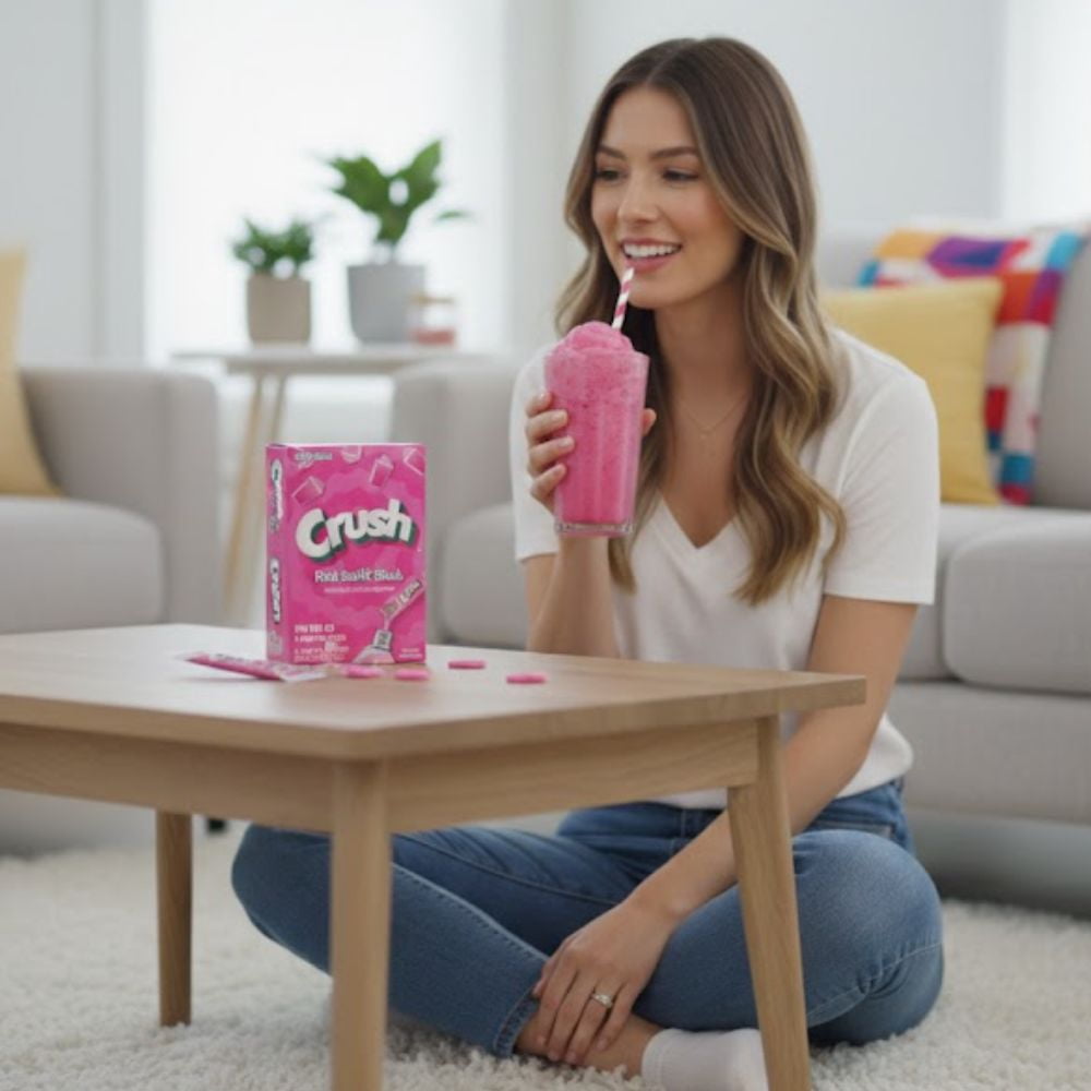 Crush Pink Swirl Slush On-The-Go Drink Mix (2 Pack) + Bonus Customized Emergency Whistle – Zero Sugar Powder Sticks with Colors from Natural Sources