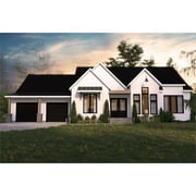 The House Designers: THD-7436 Builder-Ready Blueprints to Build a Small Open-Concept Ranch House Plan with Basement Foundation (5 Printed Sets)