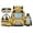 Yellow School Bus Print, variant on Bulopur Pink School Supplies Print Kids Backpack Set 4 Pcs Durable Waterproof Kids School Bag with Lunch Box, Pencil Case and Water Bottle Cover for Girls