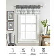 thumbnail image 6 of Grey Chevron Curtain Valance for Windows/Living Room/Kitchen/Bathroom/Café, Short Rod Pocket Tier Curtain Window Treatment Panel Geometric Ocean Abstract Wavy Striped White Topper Curtain 42''x18'', 6 of 6