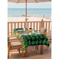thumbnail image 2 of 60x84 Inch Outdoor Tablecloth with Umbrella Hole Zipper Rectangle St. Patrick's Day Rectangular Tablecloths Outside Waterproof Green Clovers Coin Buffalo Plaid Patio Table Cover for Picnic Party, 2 of 8