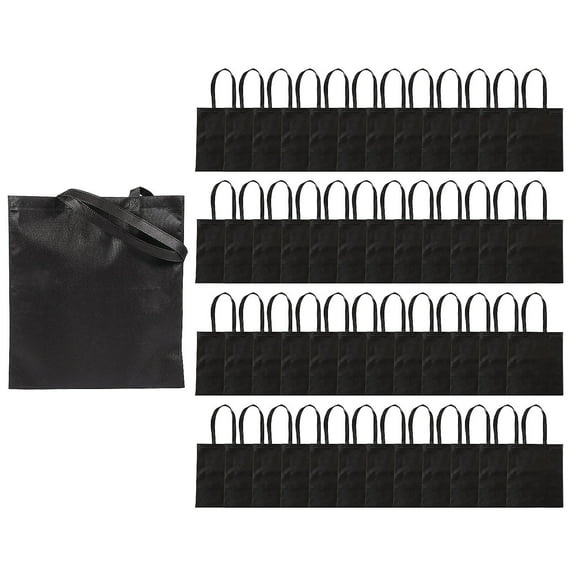 Fun Express 15" x 17" Bulk 48 Pieces Large Nonwoven Black Tote Bags