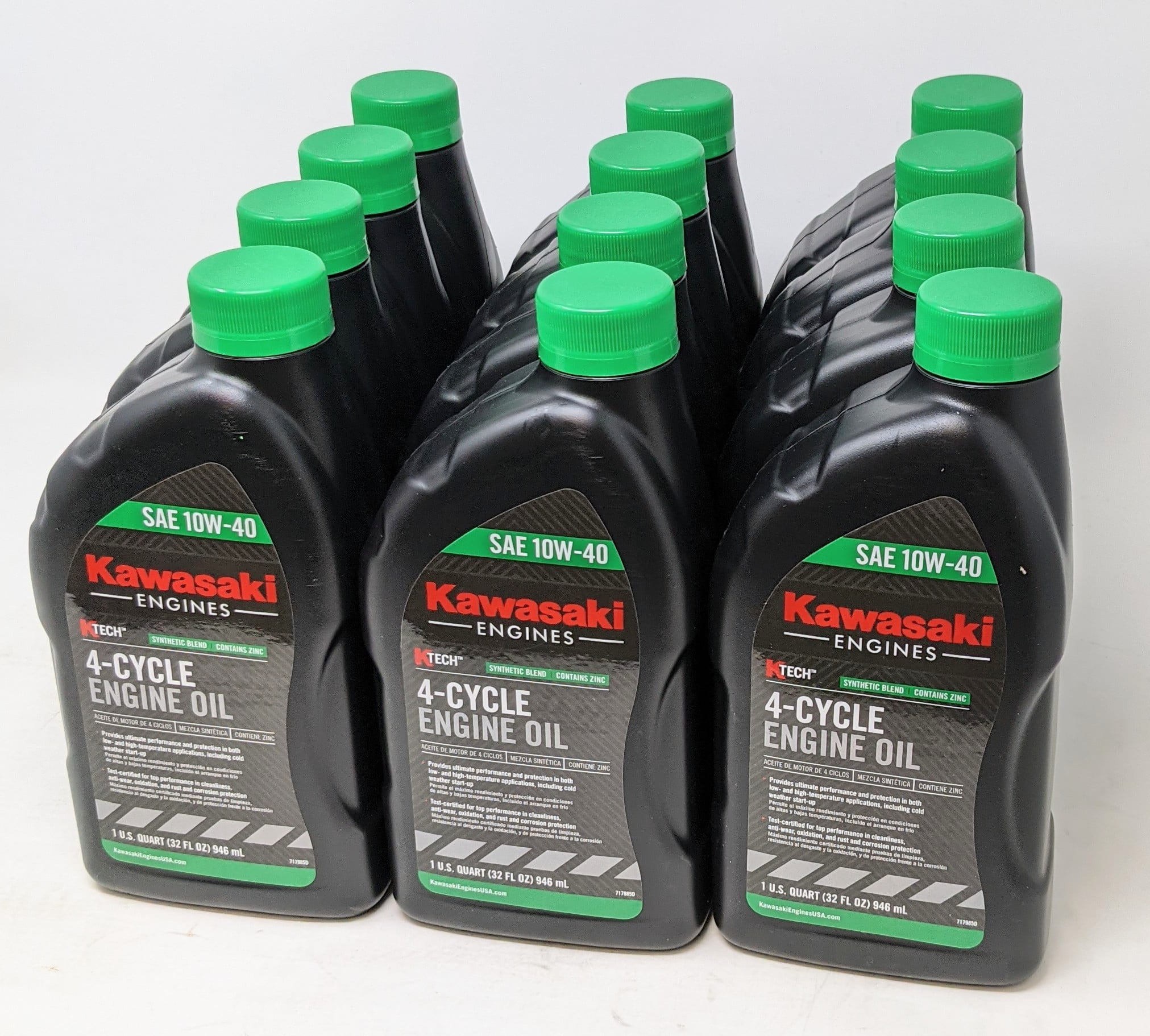 Kawasaki 12PK Genuine OEM 10W40 Motor Oil Quart 4Cycle KTech 99969
