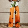 thumbnail image 2 of Bovemsi Wide Leg Pants Woman Women's Spring Autumn Halloween Pumpkin Print Casual Travel Pants, 2 of 9