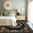 thumbnail image 3 of ZENELESS 6x9ft Washable Rugs, Low Pile Stain Resistant Throw Carpet,Butterfly Print Non Slip Modern Area Rug for Dining Family Room Foyer Apartment Den Black, 3 of 10