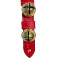 thumbnail image 3 of Santa Claus Charm Red Leather Strap Sleigh Bell Door Hanger Made  USA 15 Inch, 3 of 6