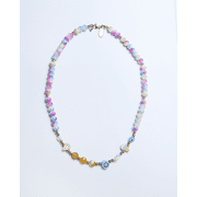 By Fabrizio Design  Aurora Cairoli Rainbow Crystals, Yellow Agate and Blue Murano Nazar, Necklace