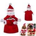 thumbnail image 4 of Tainini Christmas Dog Cat Costume Santa Claus Dress with Hat, Puppy Pet Red Outfits Warm Clothes for Winter Xmas,S, 4 of 9