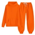 thumbnail image 3 of BRGZLK Girls Sweatsuit Sets Fall Clothes 2026 Casual Comfort Solid Color Long Sleeve Hooded Pollover Sweatshirt and Wide Leg Sweatpants Tracksuit Teen Trendy Clothes Orange 6-7 Years, 3 of 8