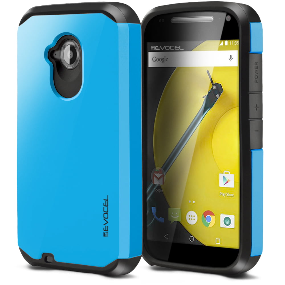 Moto E2 Case, Evocel [Lightweight] [Slim Profile] [Dual Layer] [Smooth Finish] [Raised Lip] Armure Series Phone Case for Motorola Moto E (2nd Generation / 2015 Release), Brilliant Blue