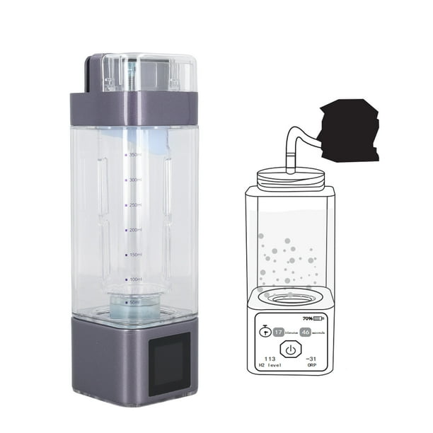 Generador De Agua Rico En Hidrógeno, Botella De Agua De Hidrógeno Con Recubrimiento UV Cuadrado Sellado PCTG Para El Hogar