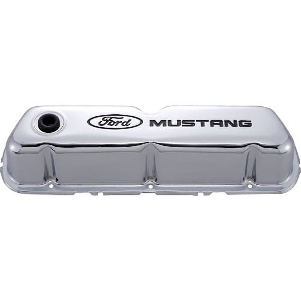Ford Chrome Steel Valve Cover Set w/Mustang Logo