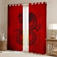 thumbnail image 2 of Feelyou Chinese Dragon Black Out Curtains, Red Graffiti Curtains Pack of 2 (42x63 Each), 2 of 6