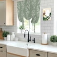 thumbnail image 5 of Dark Green Botanical Tie Up Curtains 45 Inches Long, Kitchen Window Curtains Over Sink, Pastoral Elegant Spring Floral Small Window Curtains Shade Balloon Curtains Valances for Bedroom/Cafe 34"x45", 5 of 8