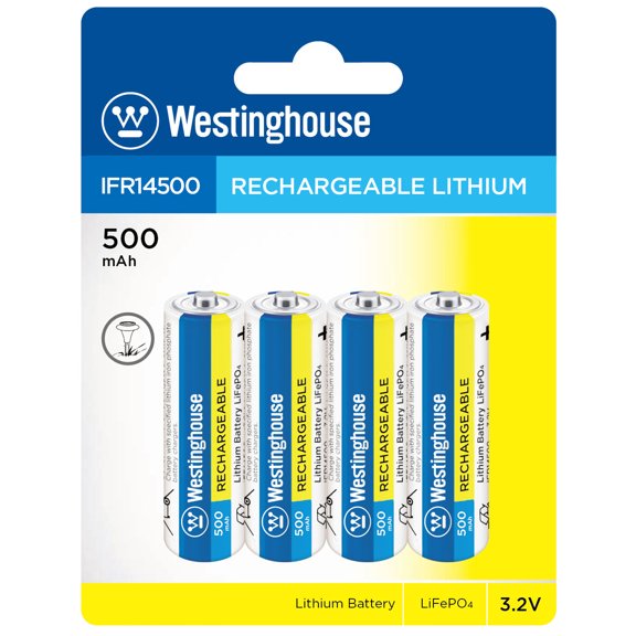 Westinghouse 14500 3.2V LiFePO4 Lithium Iron Phosphate Rechargeable Battery