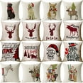thumbnail image 2 of Yidarton Christmas Pillowcase Printing Pattern Sofa Cushion Cover Santa Claus Animal Linen Pillowcase, 2 of 6
