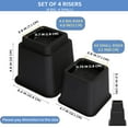 thumbnail image 5 of Adjustable Bed Risers 3, 5, 8 Inch，Heavy Duty Furniture Riser Set of 4 for Beds, Couch & Desk，Under Bed Storage & Dorm Room Essential， Black, 5 of 6