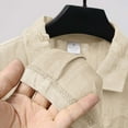thumbnail image 7 of AHTJRT Mens Short Sleeve Polo Shirt Distressed Texture Point Collar Two Button Placket Regular Fit Fashion Leisure Tshirt Top Khaki 2XL, 7 of 7