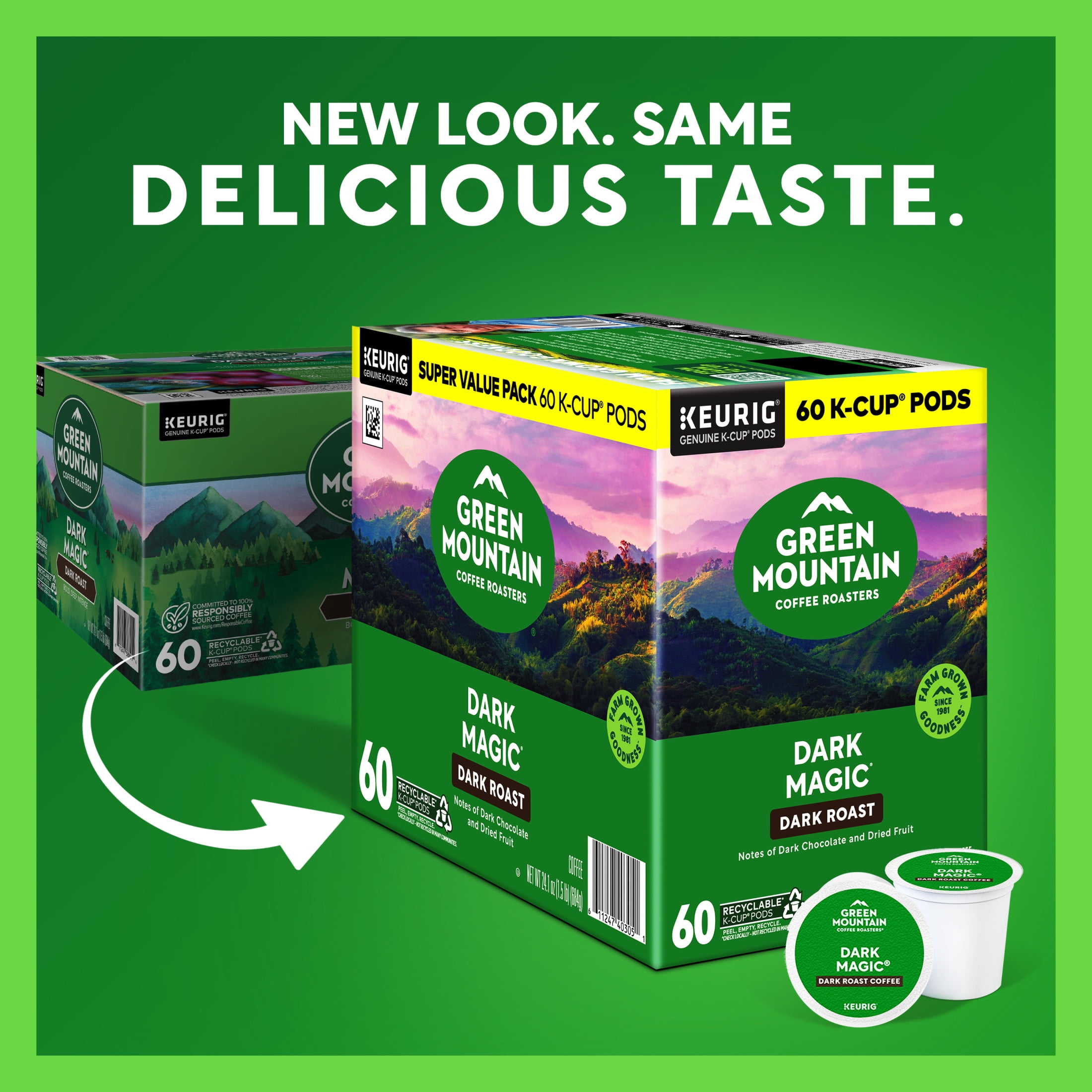 Green Mountain Coffee Roasters, Dark Magic Dark Roast K-Cup Coffee Pods, 60 Count